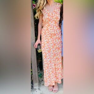 Urban Outfitters Orange Floral Maxi Dress